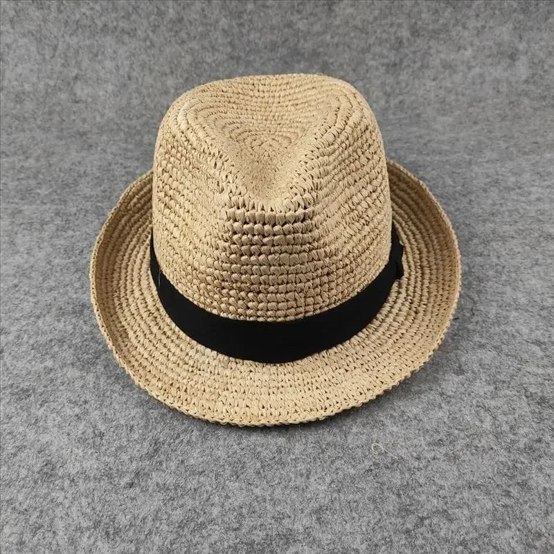 XL Large Size 61cm Panama Straw Hat for Woman and Man Foldable Straw Woven Sun Hat UPF 50+ Uv Sun Protection Shading Summer  Hat