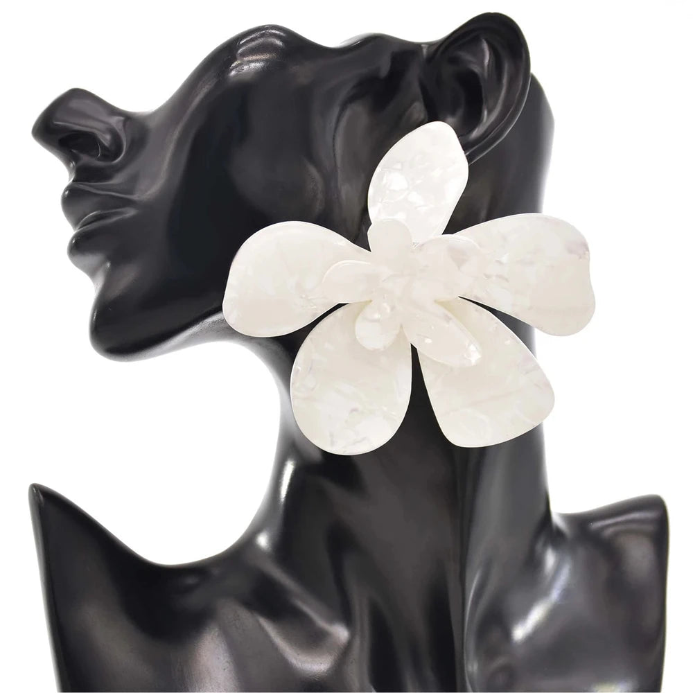 Acrylic Fashion Big Flower Pendant Earrings Double Layer Flowers Women's Earrings for Women 2023 New Party Jewelry Gifts