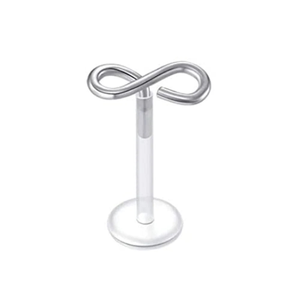 WKOUD 16g Stainless Steel Lip Labret Piercing Crystal Ball Monroe Lip Stud Helix Tragus Conch Cartilage Earrings 6/8/10mm