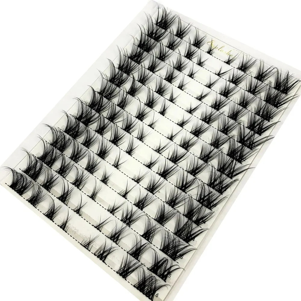 14rows Individual 3D Fluffy False Eyelashes Single Cluster Eyelash Extension Segmented Natural Mink Fox Eye Effect Makeup Lashes