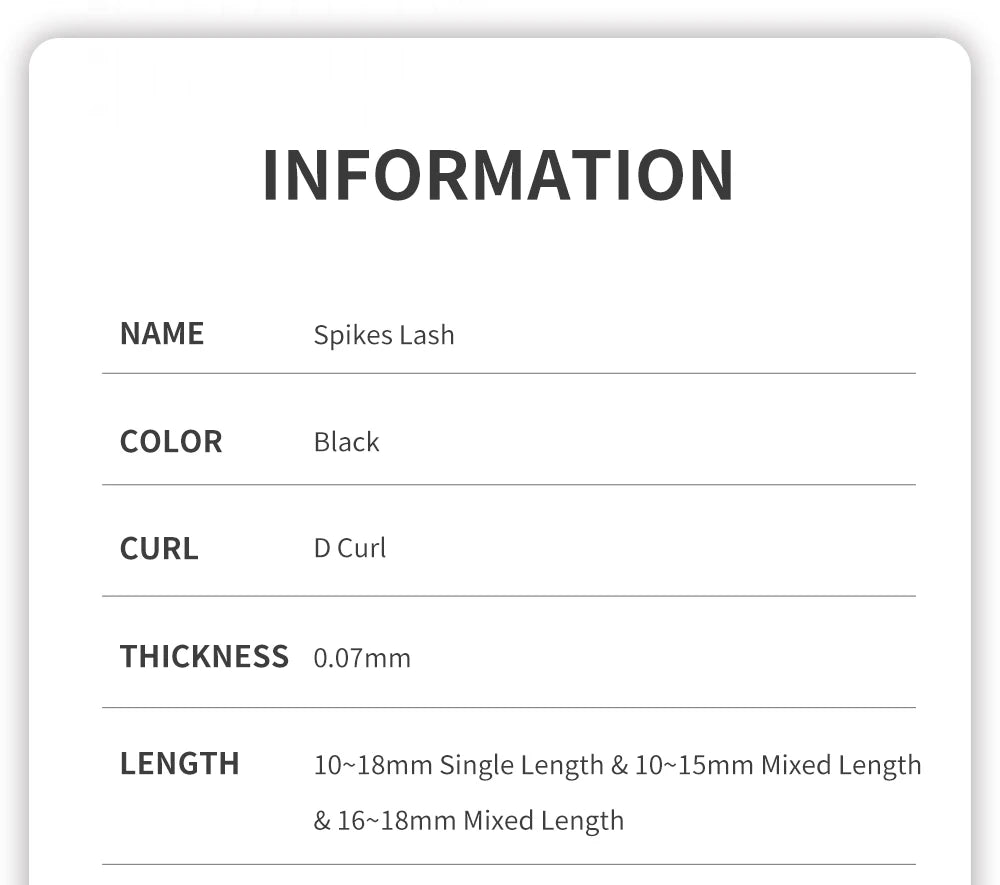 winky beauty 12Rows A/M Shape Spikes Lashes Individual Wispy Premade Fans Eyelash Extension Self-Grafting Makeup False Eyelashes Viralgem Store