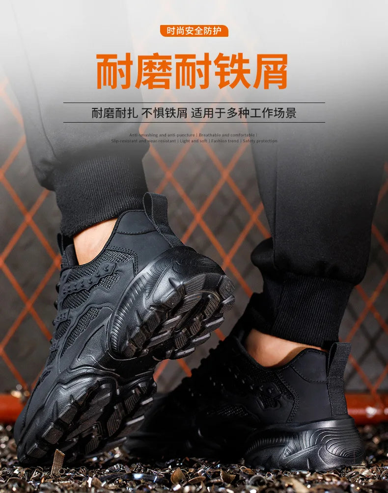 White Safety Shoes Men Steel Toe Boots Work Sneakers Anti-smash Anti-puncture Indestructible Shoes Sport Men Protective Shoes