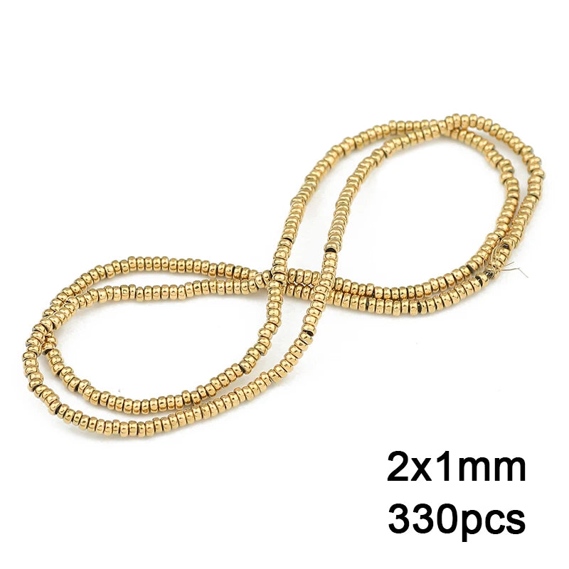 3A+ Retention Color Various Shapes Star Heart Hematite Natural Stone Plated Loose Gold Beads For Jewelry Making Diy Bracelets