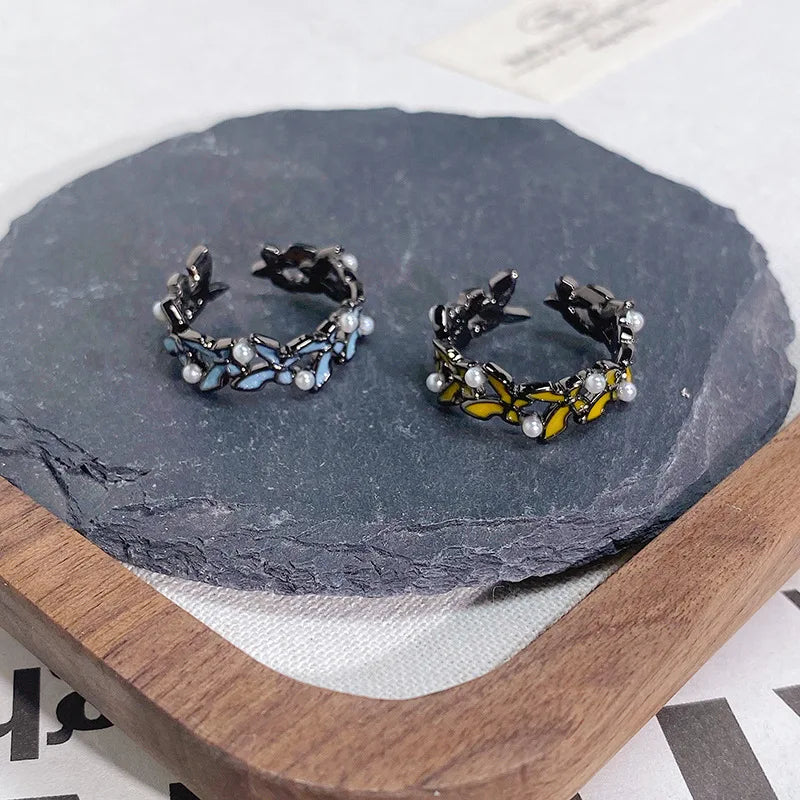 2025 Dark Gothic Irregular Zircon Adjustable Unisex Ring