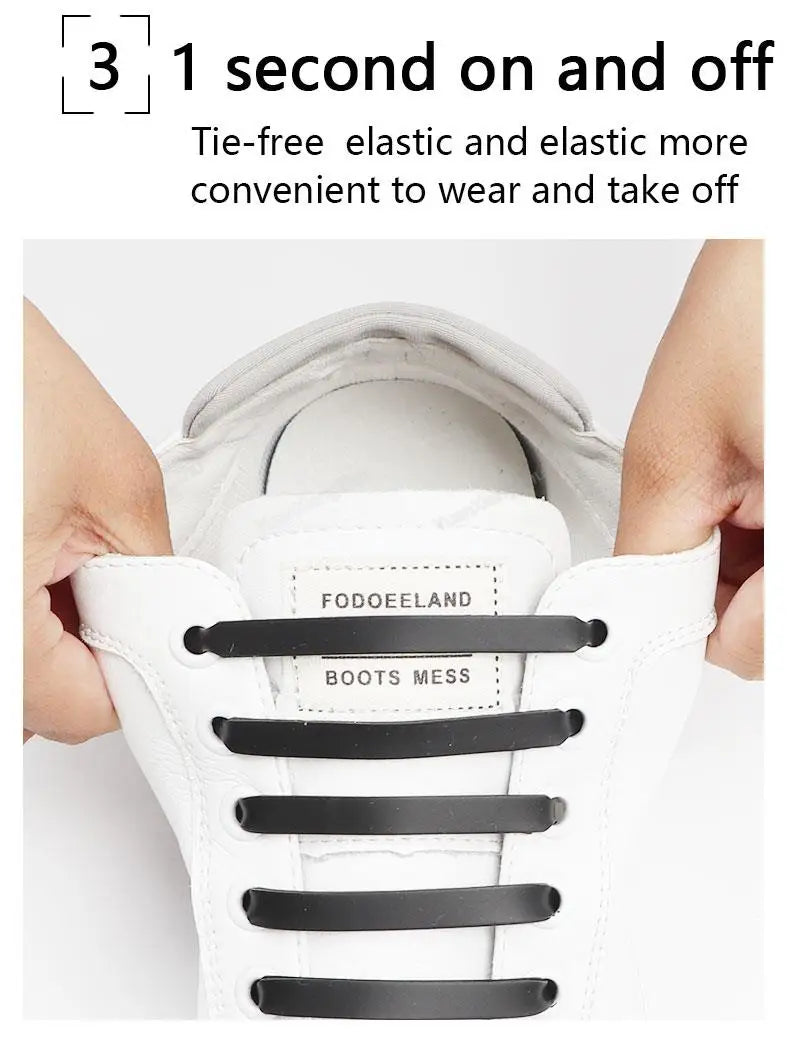 12Pcs Silicone Shoelaces for Shoes Elastic Laces Sneakers No Tie Shoe laces Kids Adult Rubber Shoelace One Size Fits All Shoes