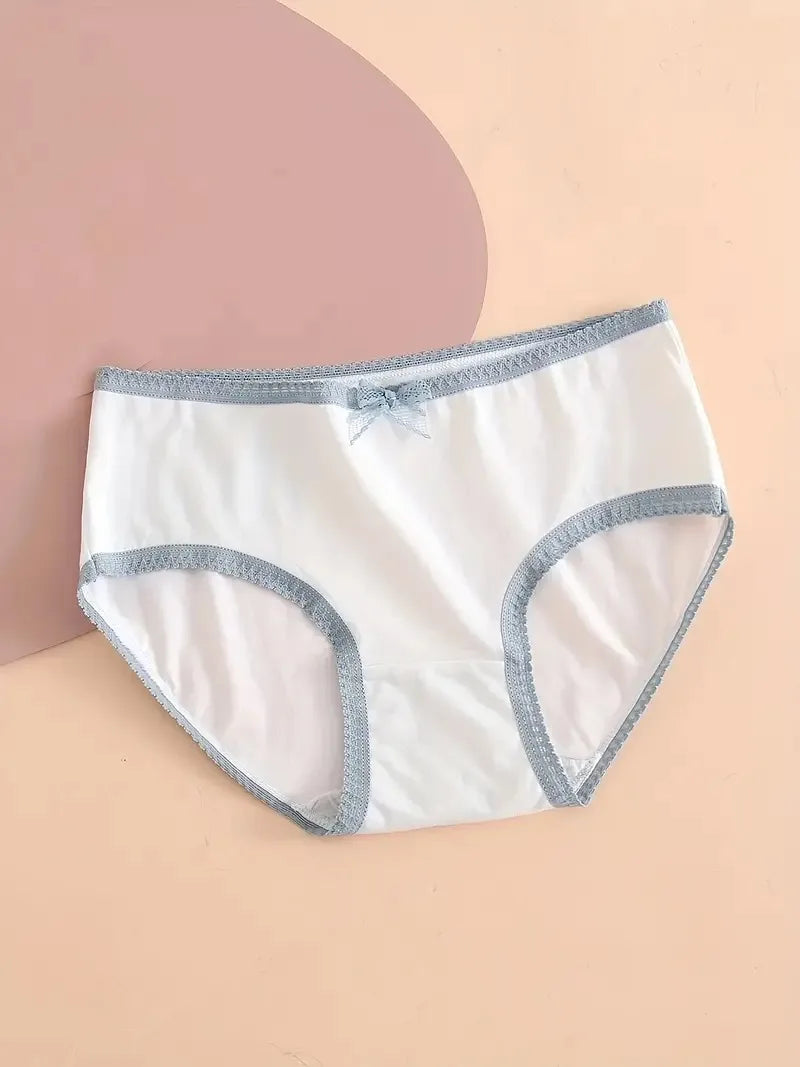 5pcs Heart  Plaid Print Briefs Comfy  Cute Bow Intimates Panties Women's Lingerie  Underwear Viralgem Store