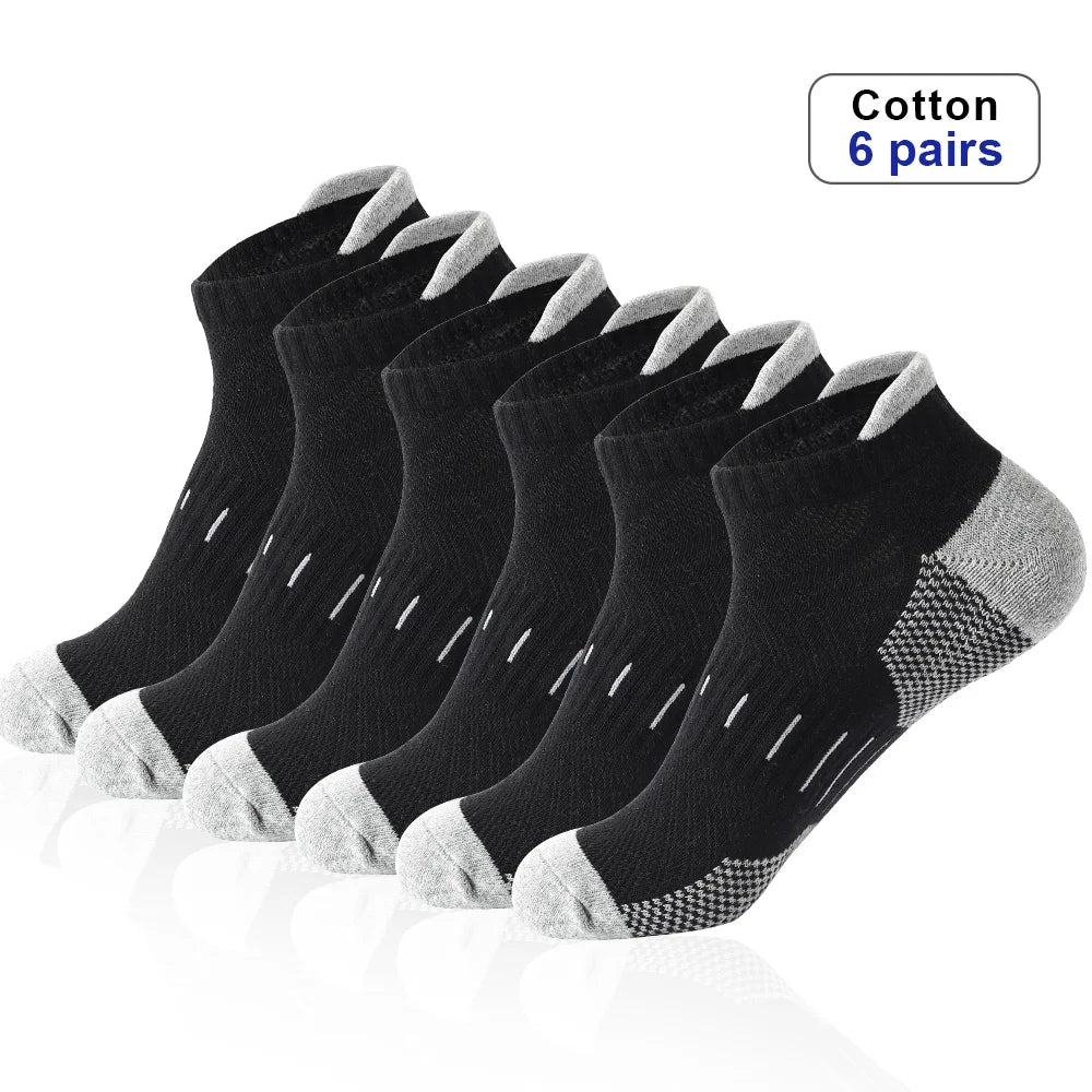 6 Pairs/Lot Men's Sport Socks Breathable Outdoor Running buffer thickenBasketball Socks Cotton Training Short Tube Socks For Men Viralgem Store