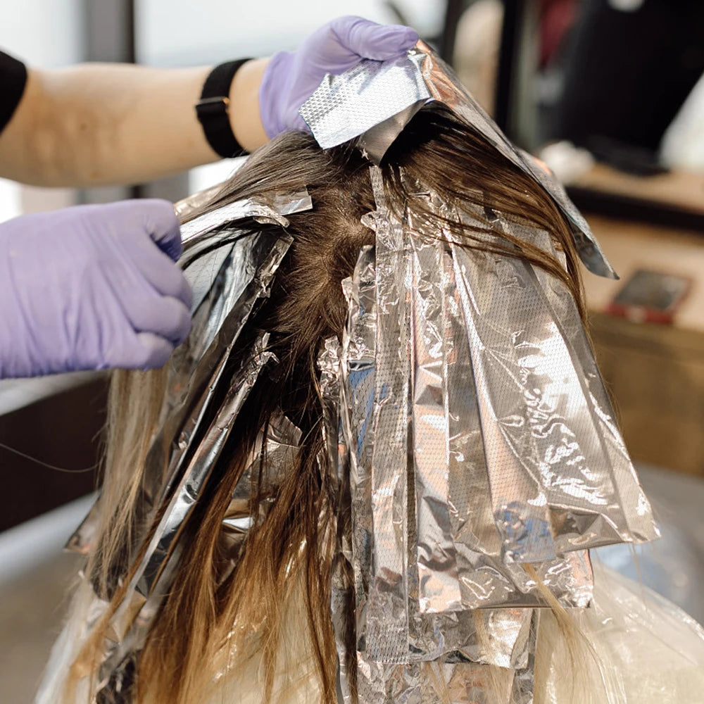 200pcs Hair Coloring Aluminum Foil 12cmx14cm Tin Aluminum Foil Sheets Hairdressing Perm Foil for Salon Barber Shop Viralgem Store