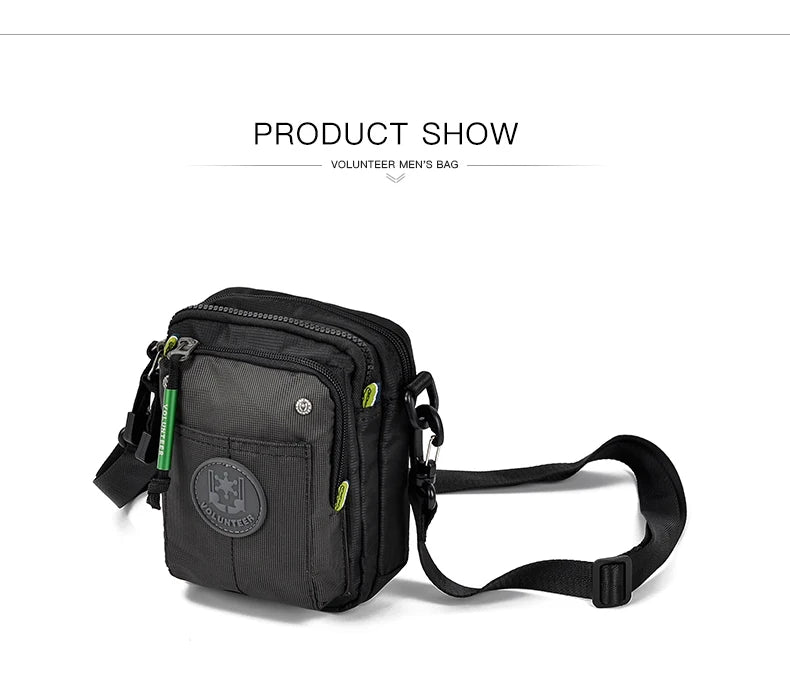 VOLUNTEER Crossbody Bags for Men Fashion Waterproof Phone Oxford Cloth Casual Small Messenger Men's Shoulder Sling Bag 1652-11 Viralgem Store