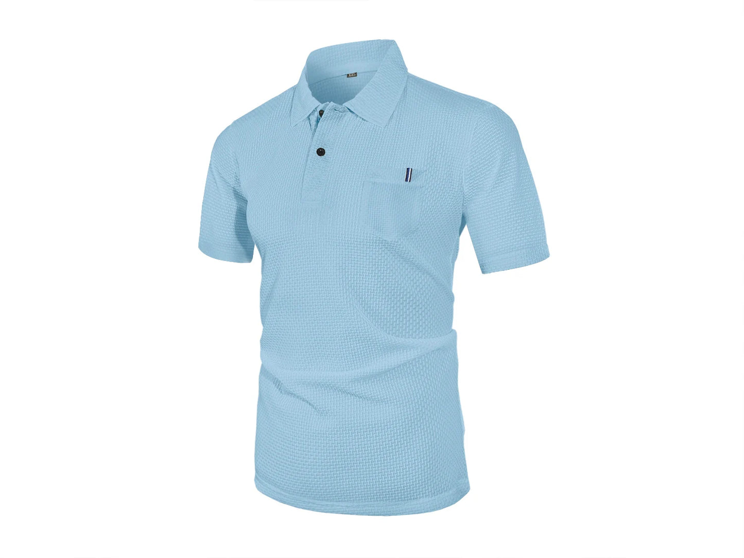 Summer ice silk lapel pocket POLO shirt, men's short-sleeved T-shirt, men's clothing top