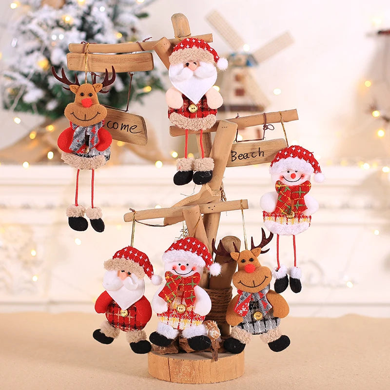 2023 Happy New Year Christmas Ornaments DIY Xmas Gift Santa Claus Snowman Tree Pendant Doll Hang for Home Noel Natal Decorations Viralgem Store
