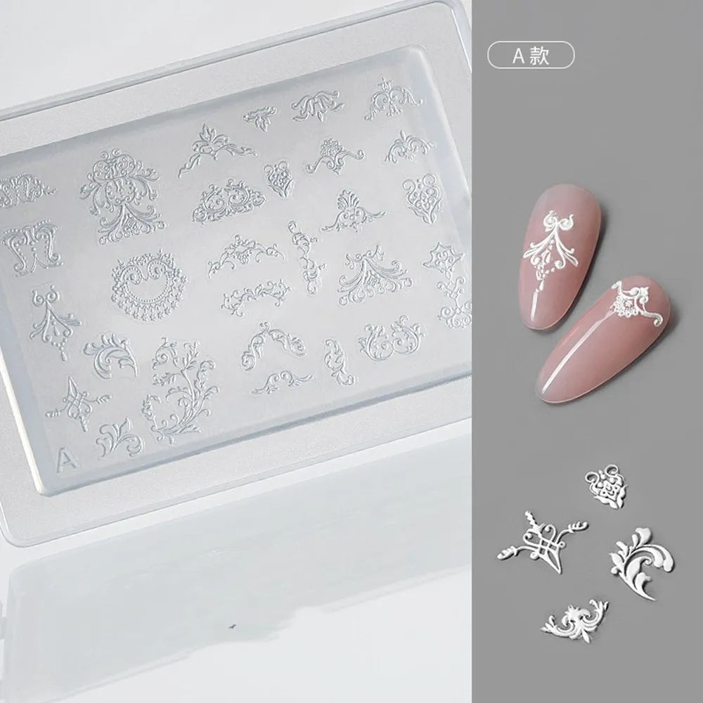 1pc Sweater Knitting Lace 3D Acrylic Mold Nail Art Decoration Nails DIY Design Silicone  Nail Art Template Nail  Mold