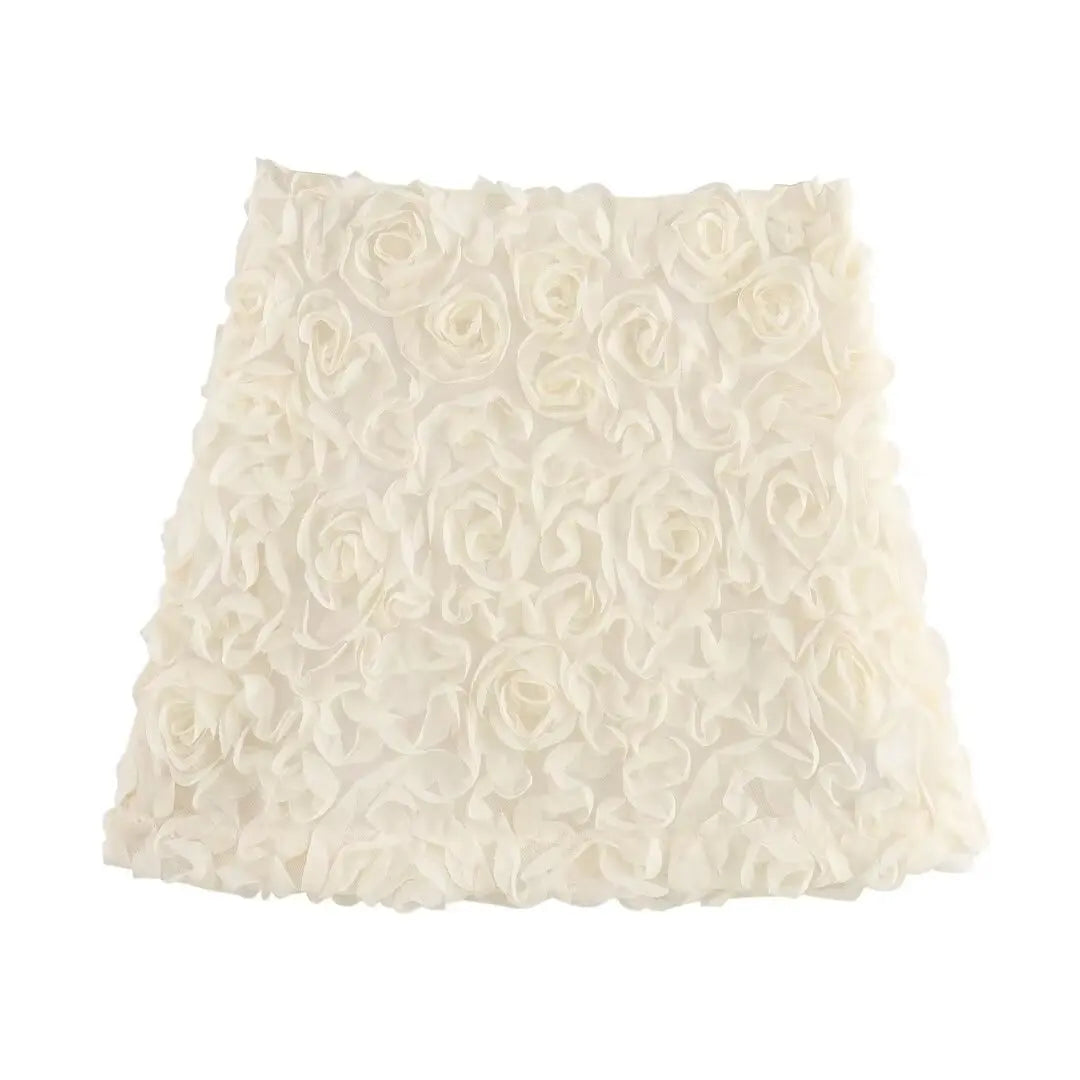 TRAF Women's Floral Texture Mini Skirt 2024 New Casual Fashion High Waist Skirt Female Elegant Streetwear Skirt Viralgem Store