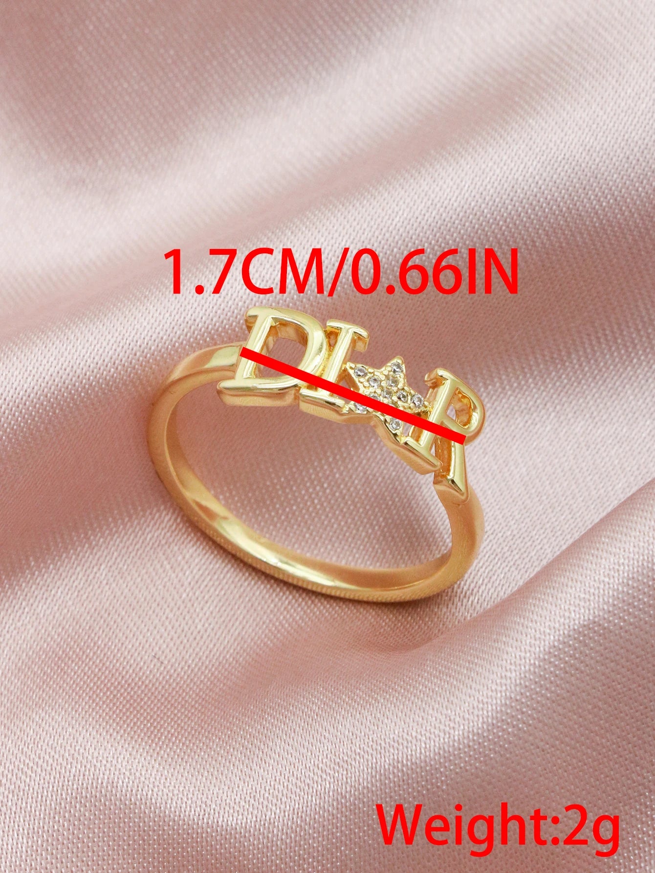 1 Piece New Zircon Letter D Ring for Women Girls Exquisite Fashion Stainless Steel Star Ring Wedding Party Jewelry Gifts