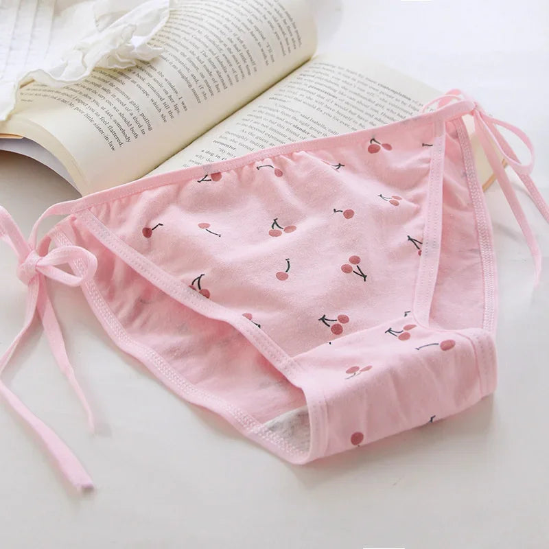 SP&CITY Young Girls Student Cute Underwear Women Japan Lace Up Cotton Panties Funny Hollow Out Seamless Briefs Female Lingerie