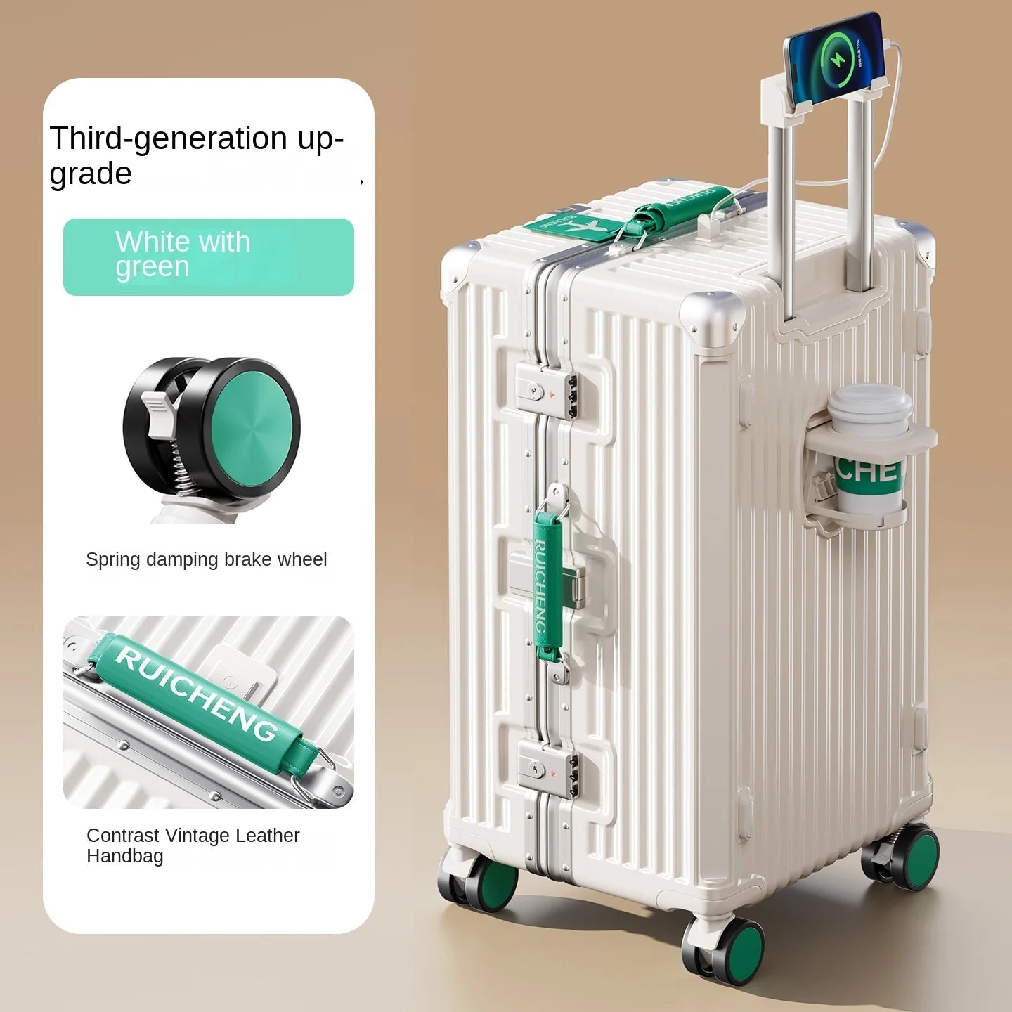 28/30/32 inch Travel Suitcases Large Capacity New Strong and Durable Thickened PC Aluminium Frame Trolley Suitcase 20'' Carrier Viralgem Store