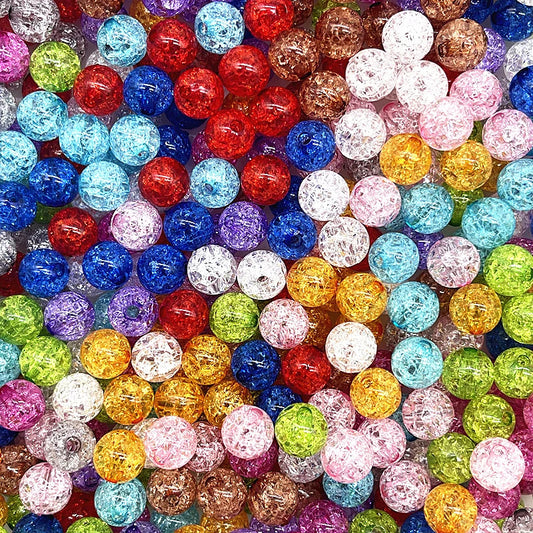 20pcs 12mm Round Acrylic Crackle Beads Loose Spacer Beads for Jewelry Making Diy Handmade Bracelets Accessories Viralgem Store