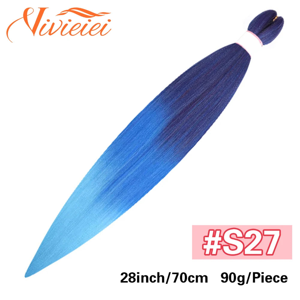 Synthetic Jumbo Braids Hair Extensions 28 Inch Braiding Hair Pre Stretched Orange Green White Blue Red Pink Purple Braids Viralgem Store