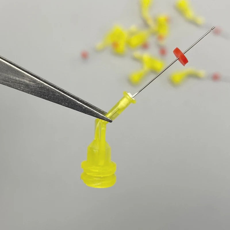 50Pcs Dental Endodontic Endo Irrigation Needle Tip Syringe Irrigator Disposable Root Canal Syringe Tips 30GA Double Side Hole