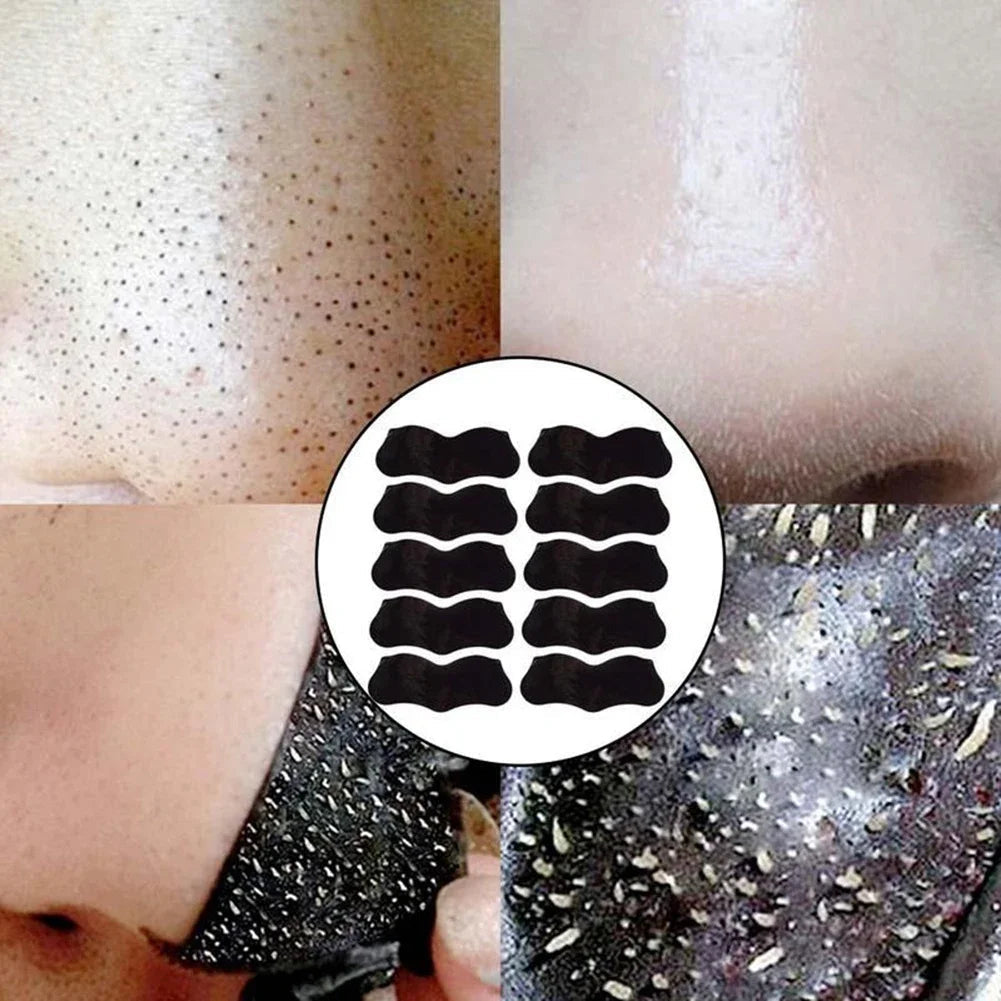 10PCS Nose Blackhead Remover Mask Deep Cleansing Skin Care Shrink Pore Acne Treatment Mask Nose Black Dots Pore Clean Strips Viralgem Store