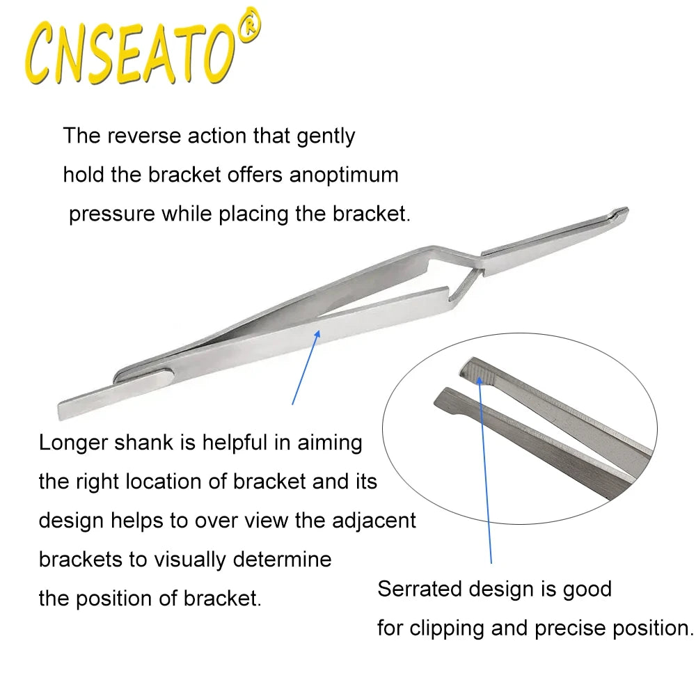 1Pcs Dental Orthodontic Bracket Tweezer Buccal Tube Bonding Placer Dentistry Articulating Paper Tweezers for Teeth Care Tools