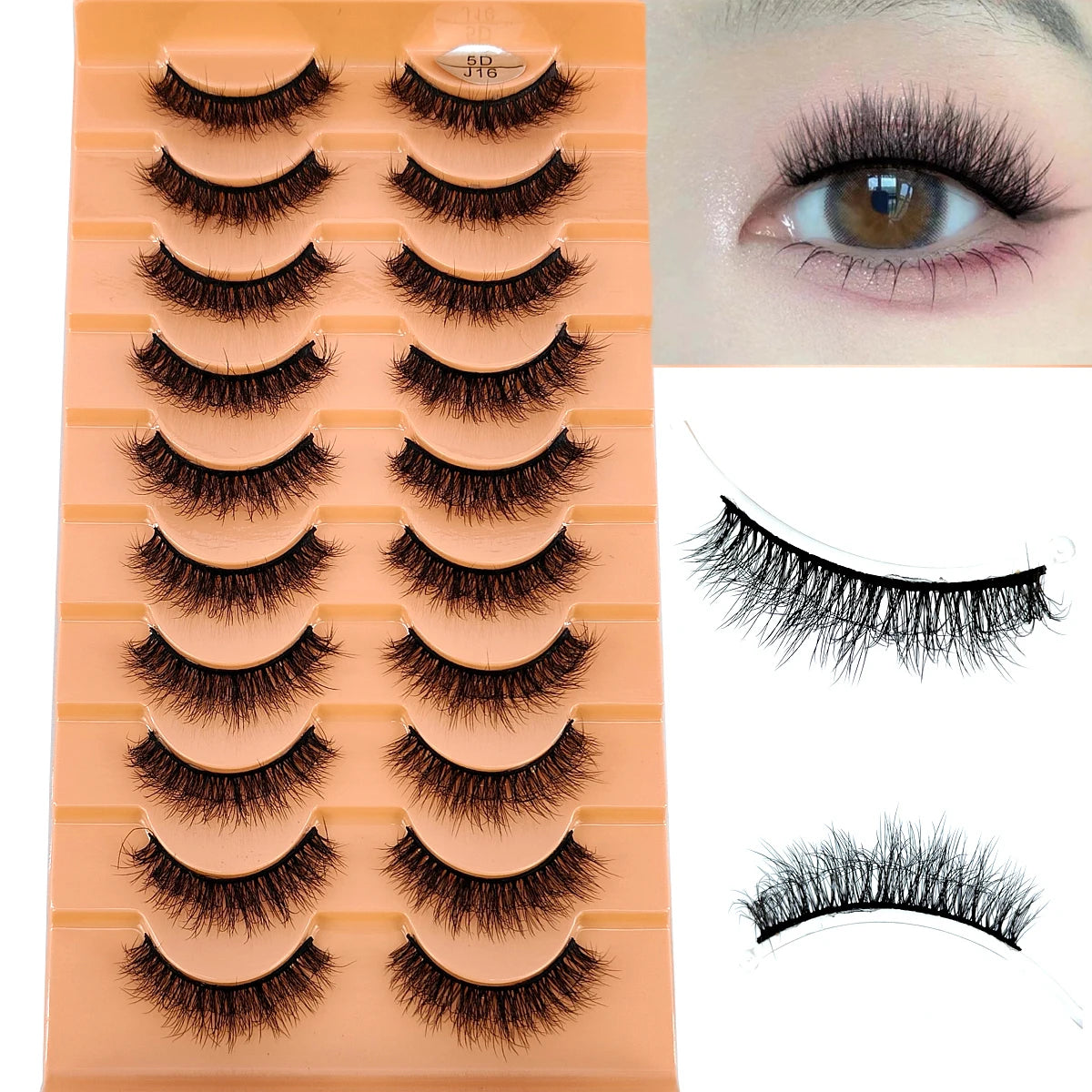 10 Pairs 3D Faux Mink Lashes Fluffy Soft Beauty Wispy Natural Short False Eyelashes Curly lashes Makeup Classic Thick eyelashes