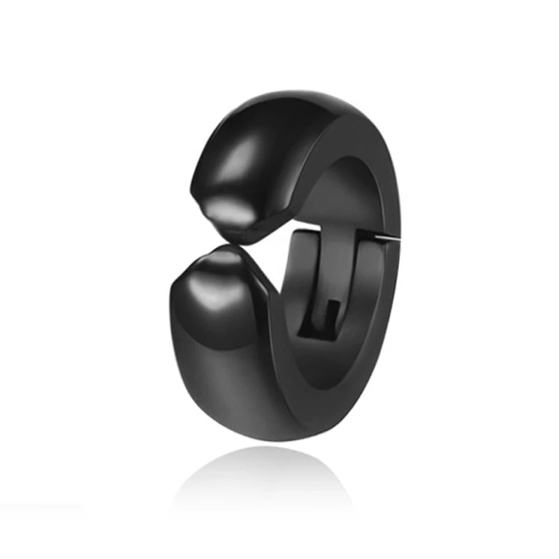 1-15 Pieces Clip on Earrings Set for Men Stainless Steel Black Fake Piercing Earring Mens Hoop Non-piercing Earrings