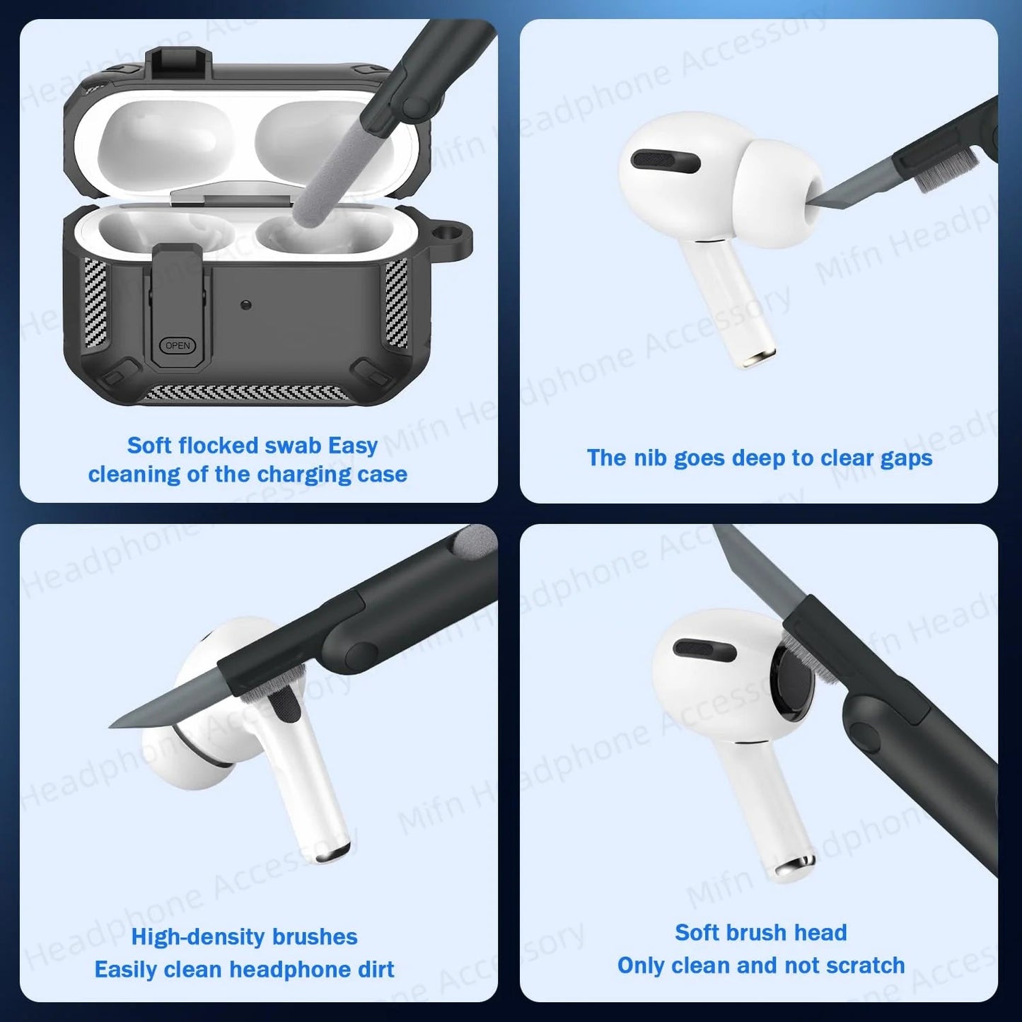 AirPod Pro 2023 switch case with Cleaner Kit Luxury Fall Prevention TPU Protective Cover For AirPod Pro 3rd/2nd Generation Case Viralgem Store
