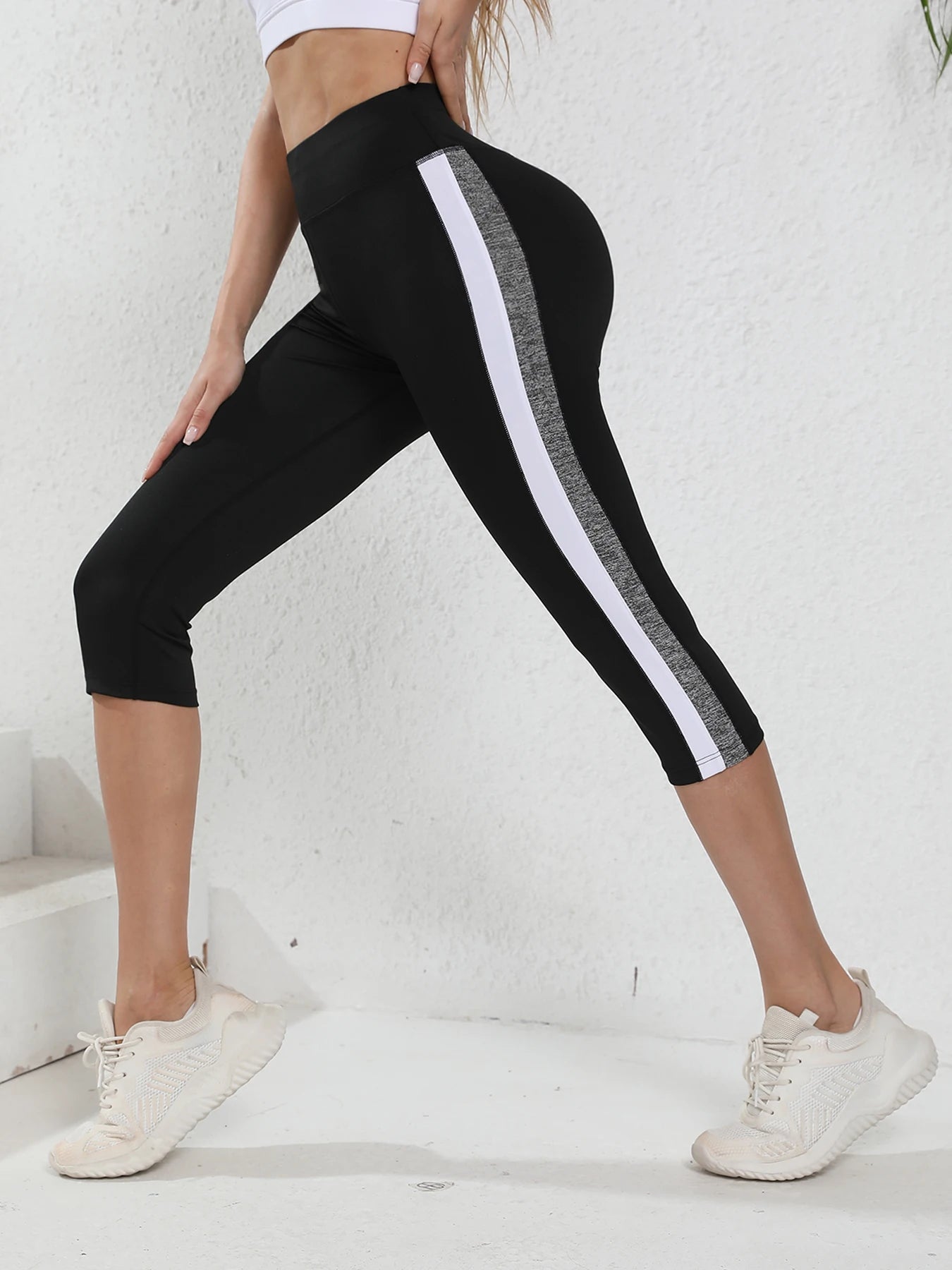 Women's Capri High Waist Leggings Tummy Control Fitness Yoga Pants