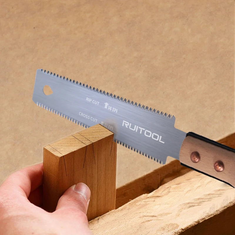 1pc Japanese Saw 6 Inch Double Side Hand Pull Saw 14&17TPI SK-5 Steel Flexible Blade Flush Cut Saw for Woodworking