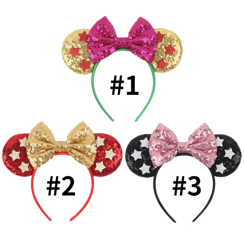 2024 NEWEST Disney Bo Peep 3.3"Ears Headband For Girls 5" Sequins Bow Hairband Festival Party Cosplay DIY Hair Accessories