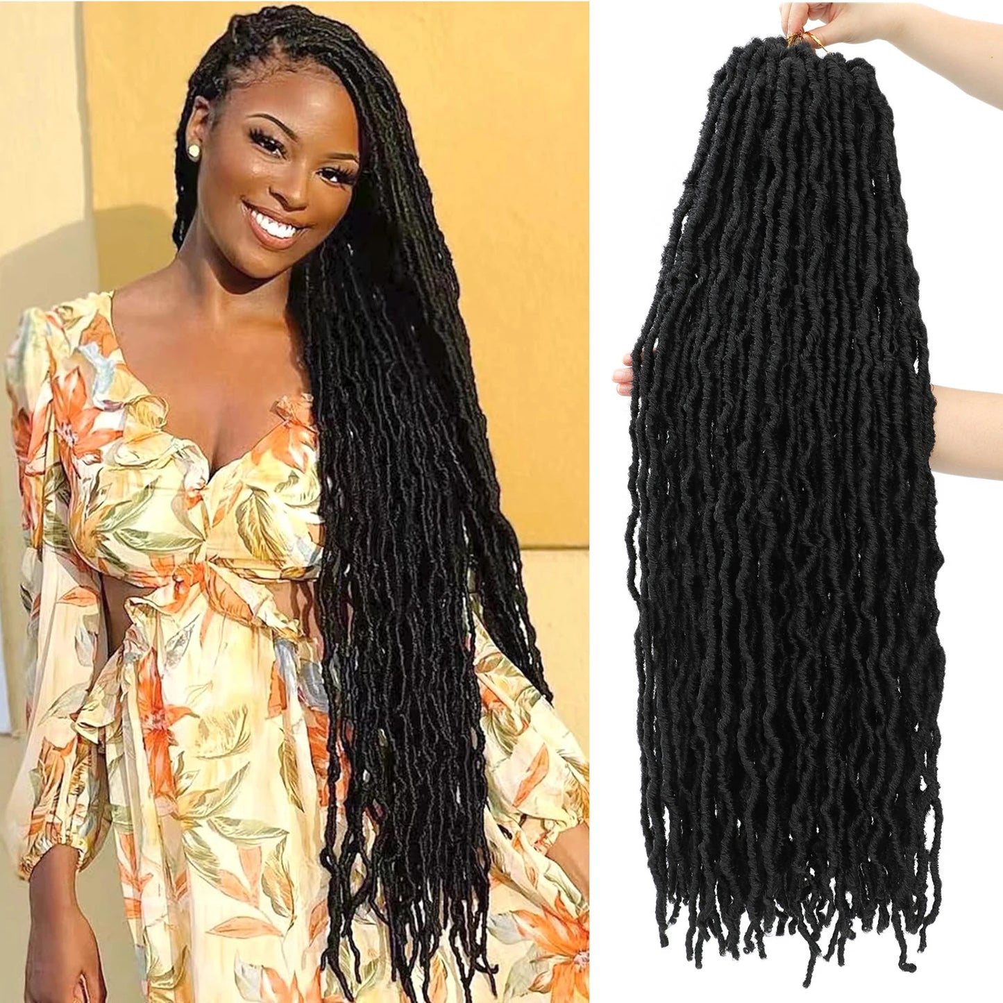 36 Inch Faux Locs Crochet Hair Extensions For Women Soft Locs Crochet Braids Faux Locs Dreadlocks Synthetic Hair Extensions