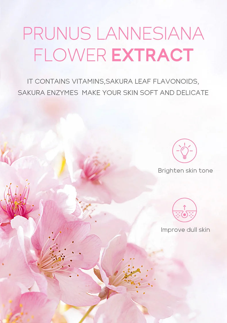 4pcs Skincare Sets Sakura Cleanser Face Cream Toner Eye Cream Deep Cleansing Moisturizer Oil Control Skin Care Kit Travel Outfit