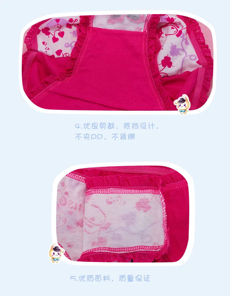 4pcs/set Disney Girls Cartoon Mickey Mouse Underpants 2-10years Old Children Classic Pop Pure Cotton Boxers Minnie Birthday Gift Viralgem Store