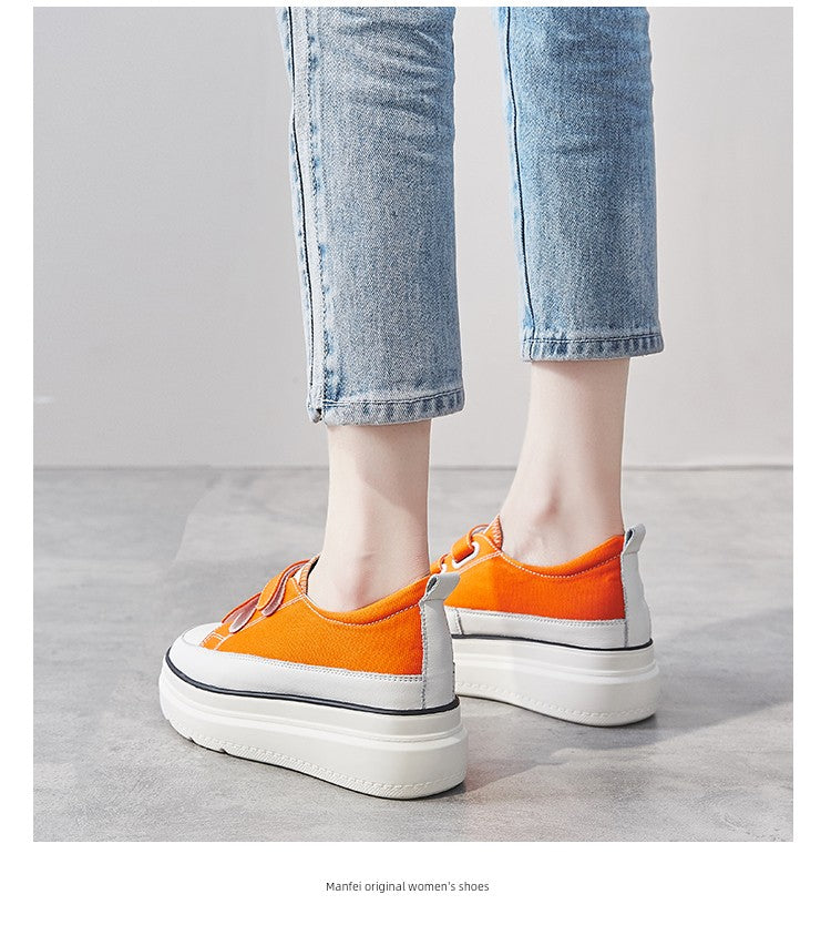 White Shoes Thick Sole Elevator Wild Best Selling Canvas Shoes