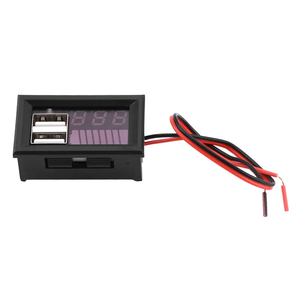 12V Lead-acid Battery 3S 11.1V-12.6V Lithium Battery Level Indicator LED Digital Display Voltmeter Dual USB Voltage Tester Viralgem Store