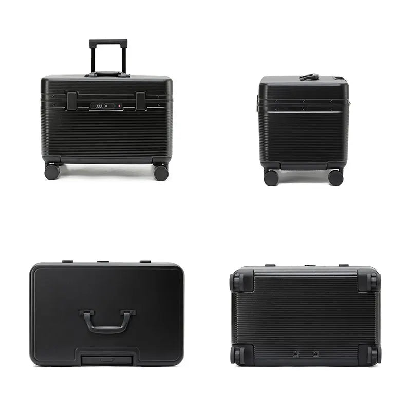 Aluminum Alloy Frame Suitcase, Top-Opening ABS Portable Trolley Case, Universal Wheels, Customs Code Lock Boarding Case Viralgem Store