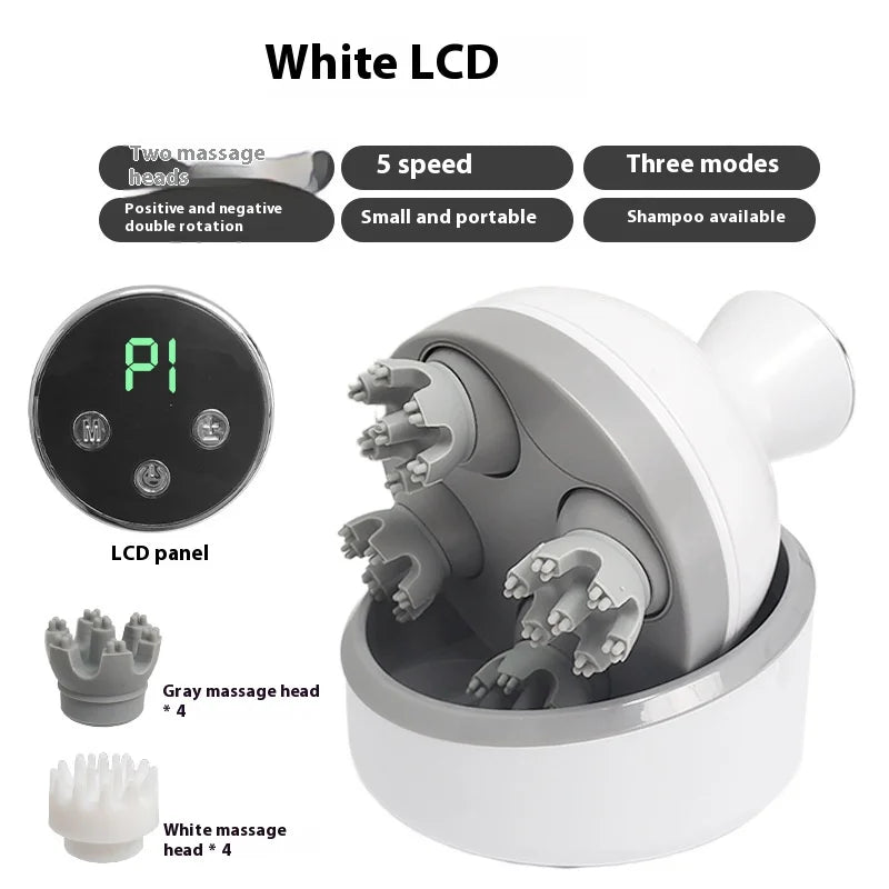 Tuhopeta Scalp Massager 3D Kneading Shiatsu Head Relaxation Device USB Rechargeable Electric Massage with Tension Relief Pets Viralgem Store