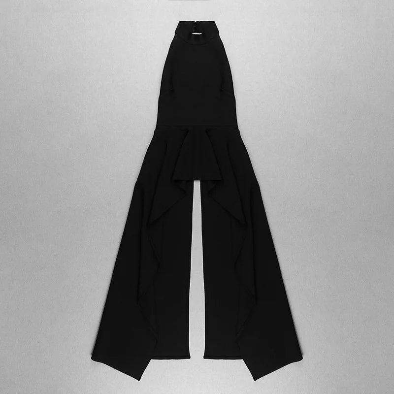 TWOTWINSTYLE Sexy Two Piece Set Women Halter Sleeveless Open Back Top High Waist Pleated Maxi Skirt Slim Women's Suit Summer New