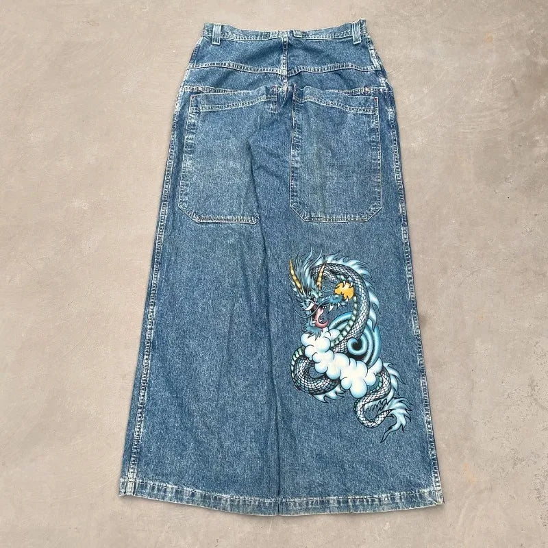 Y2K Jeans men vintage Embroidered Pattern American high quality Baggy jeans Hip Hop Harajuku streetwear men women wide leg jeans Viralgem Store