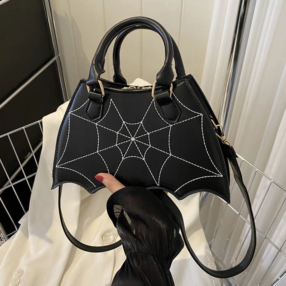 Women Crossbody Bag Large Capacity Coffin Shape Phone Shoulder Bag Halloween PU Top Handle Bag for Travel Make Up Cosmetic Bag