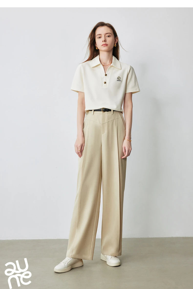 TOYOUTH Women Letter T-shirt 2024 Summer New POLO Collar Top Viralgem Store