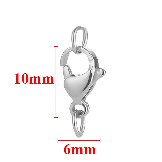 25Pcs Stainless Steel Lobster Clasps Jump Rings Hooks Connector Bracelet Necklace Chains DIY Jewelry Making Findings Supplies