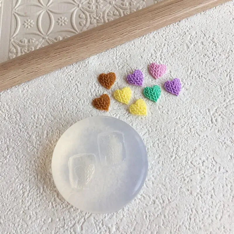 1pc Sweater Knitting Lace 3D Acrylic Mold Nail Art Decoration Nails DIY Design Silicone  Nail Art Template Nail  Mold