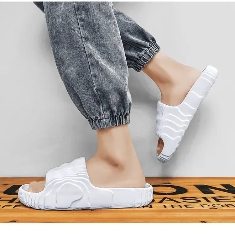 Summer EVA Slippers for Women Men Fashion Beach Sandals Soft Sole Platform Slides Outdoor Toe Open Shoes Unisex Size 29-46