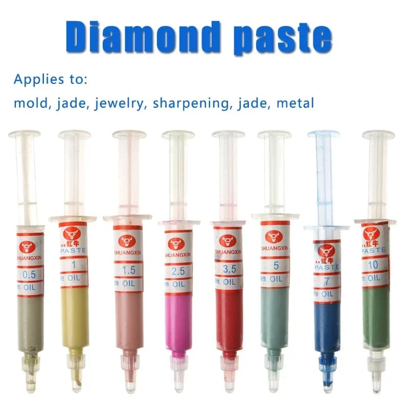 8Pcs Diamond Polishing Lapping Pastes Compound Syringes Set 0.5-10 Micron Tools Viralgem Store
