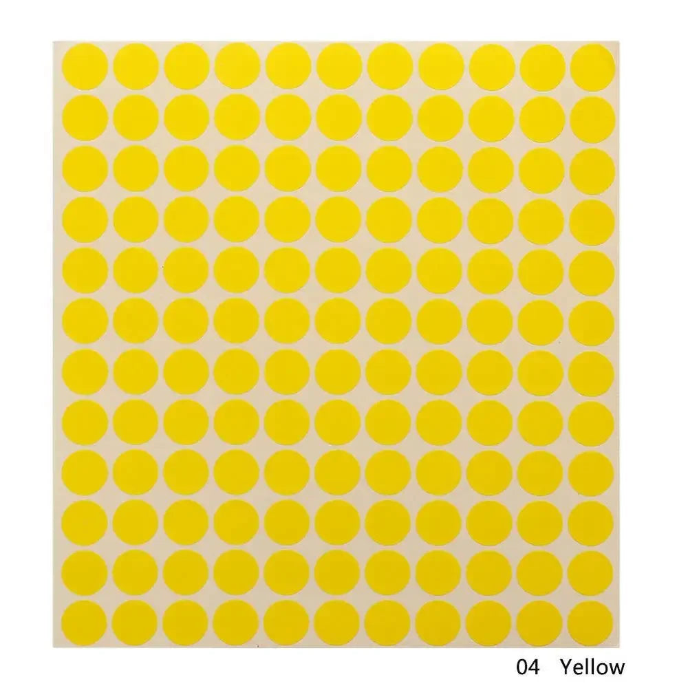 1 Sheet of 132 Blank Round Stickers Labels for Essential Oil Bottle Cap Lid Water Resistant 7 Color Sticker 13mm DIY