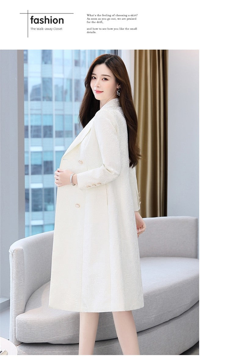 2024 Fashion Minimalist Generous Elegant Elegance Double Breasted Mid Length Long Length Trench Coat