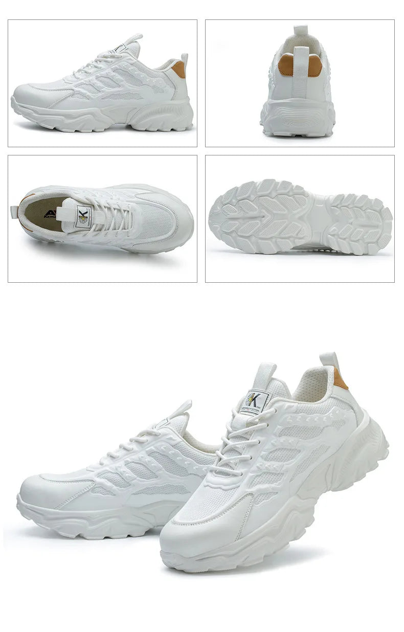 White Safety Shoes Men Steel Toe Boots Work Sneakers Anti-smash Anti-puncture Indestructible Shoes Sport Men Protective Shoes