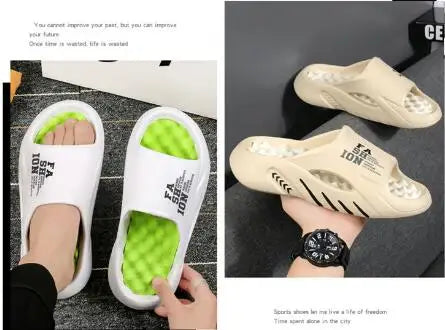 2023 NEW Men's Slippers Massage Slip-on Platform Slippers for Men Fashion Outdoor Beach Anti-slip Flip-Flops Man's Sandals 38-45